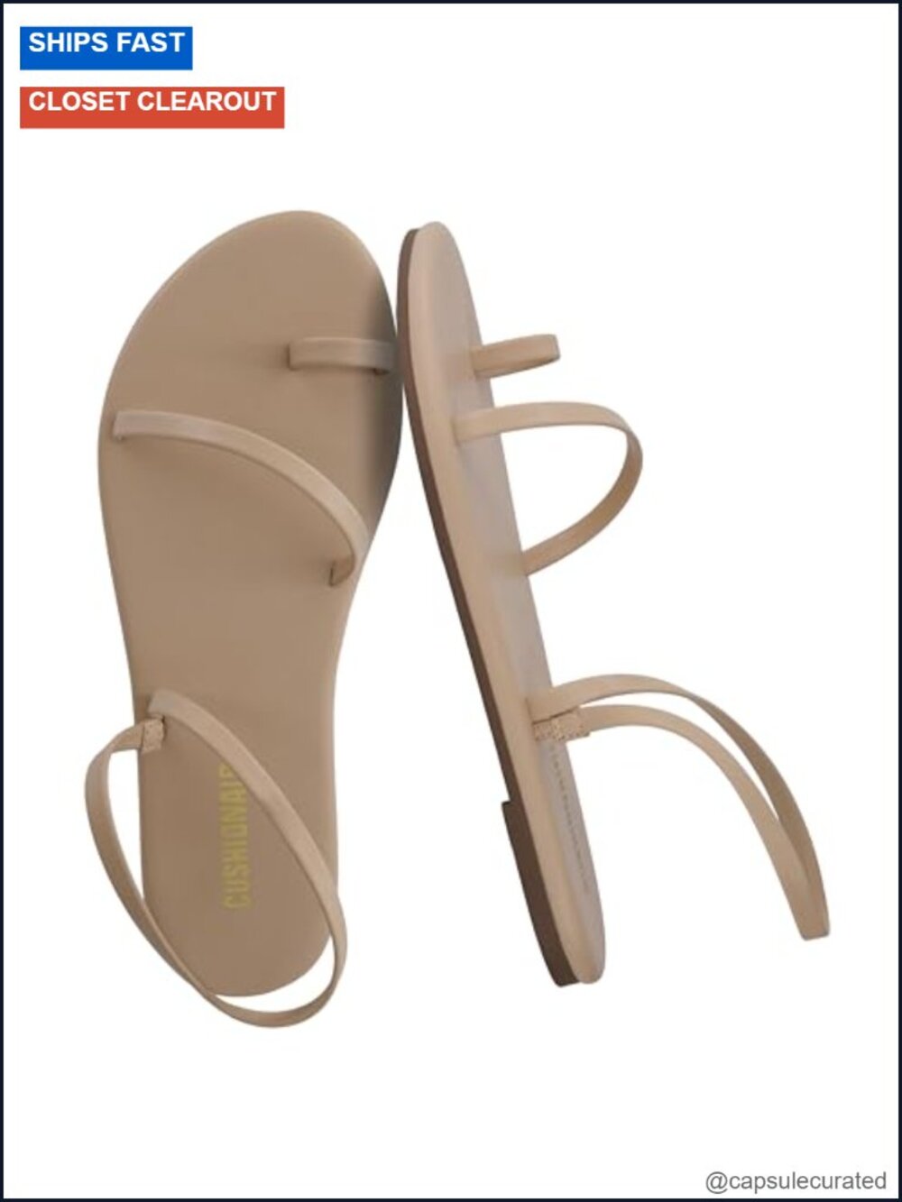 Cushioned Strappy Ankle Strap Sandals Flat Slide Heels Open Toe Women's Summer